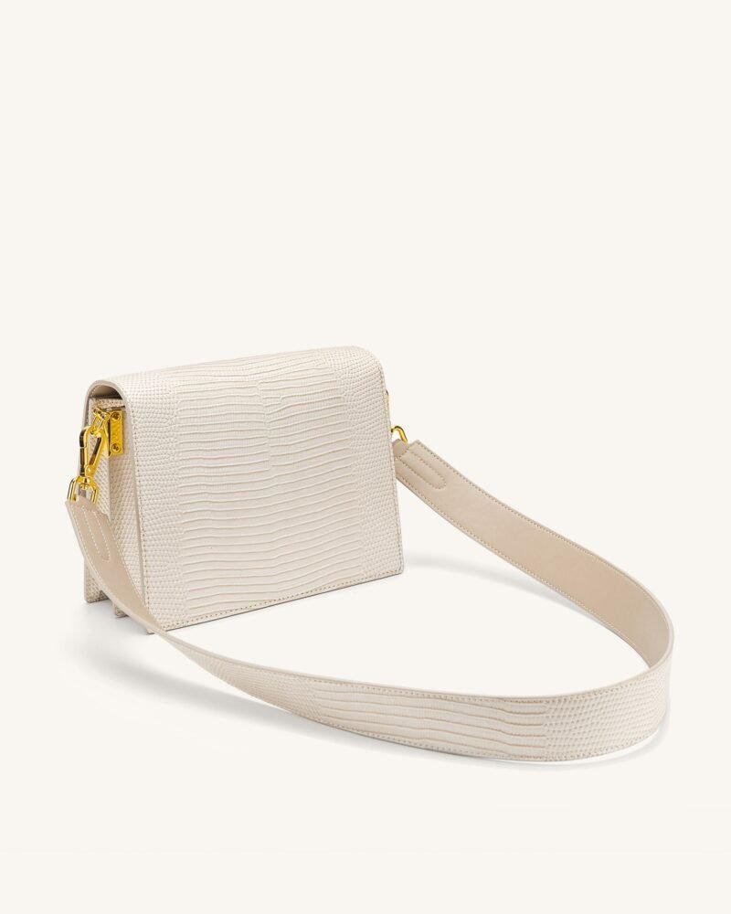 Mini Flap Crossbody - Ivory Lizard - Image 4