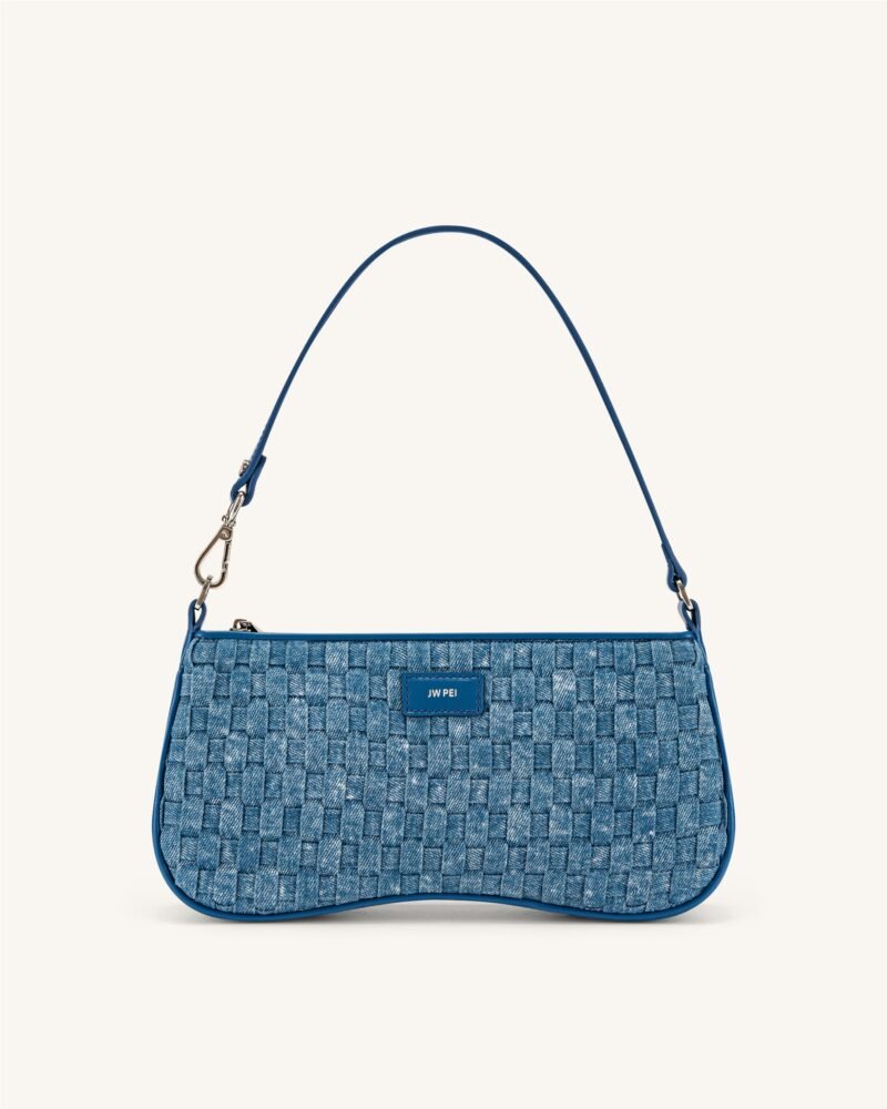 Eva Shoulder Handbag - Blue Denim Weave - Image 1