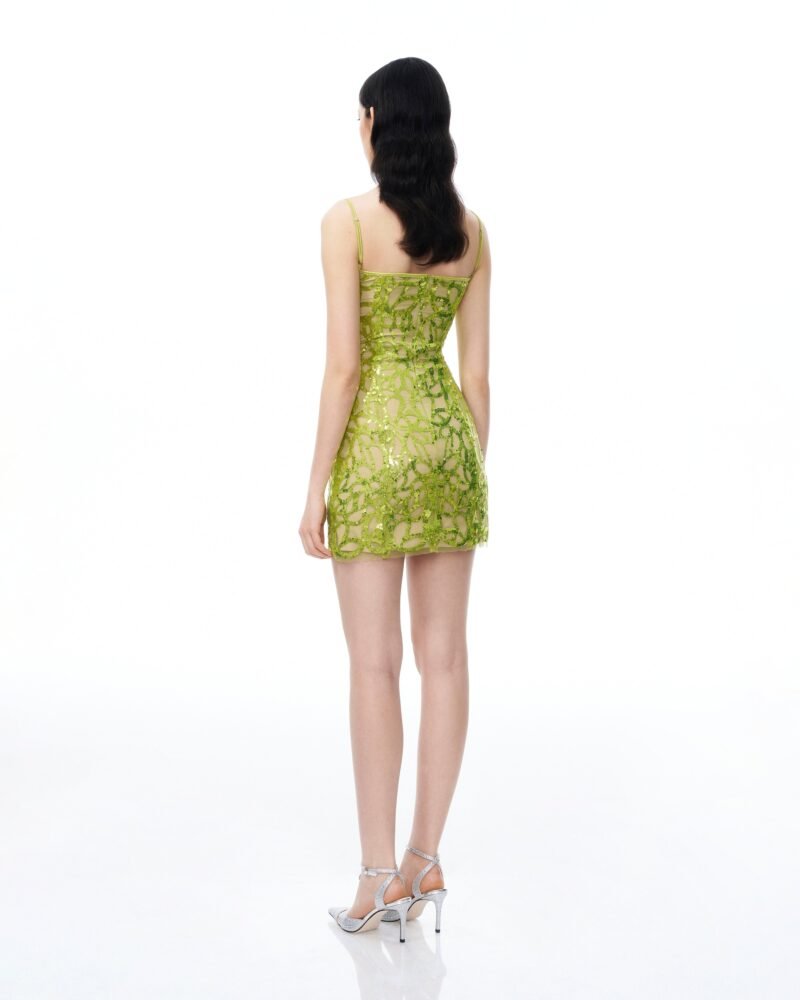 Aurelia Sequin Mini dress - Lime Green - Image 3