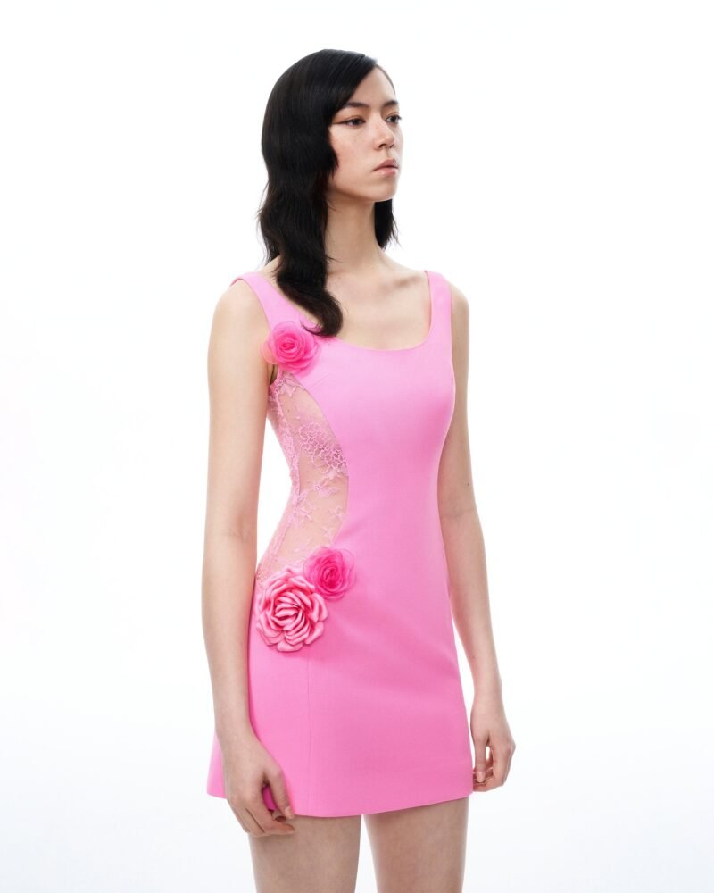 Aurelius 3D Floral Mini Dress - Pink - Image 5