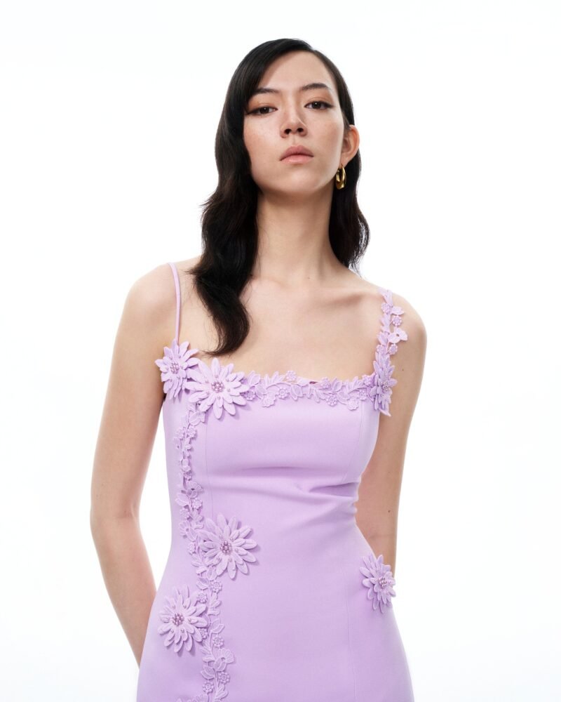 Mirabelle 3D Floral Mini Dress - Purple - Image 5