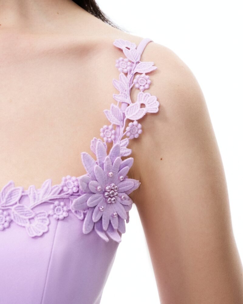 Mirabelle 3D Floral Mini Dress - Purple - Image 6