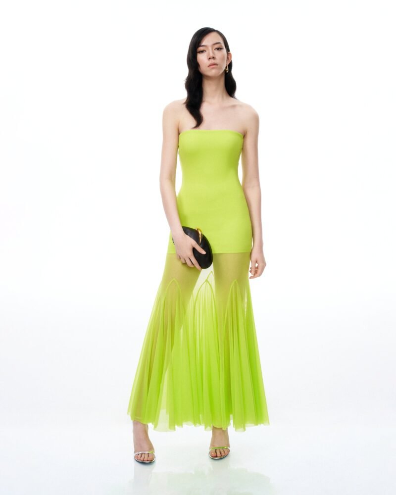 Thalassa Mesh Dress - Lime Green - Image 1
