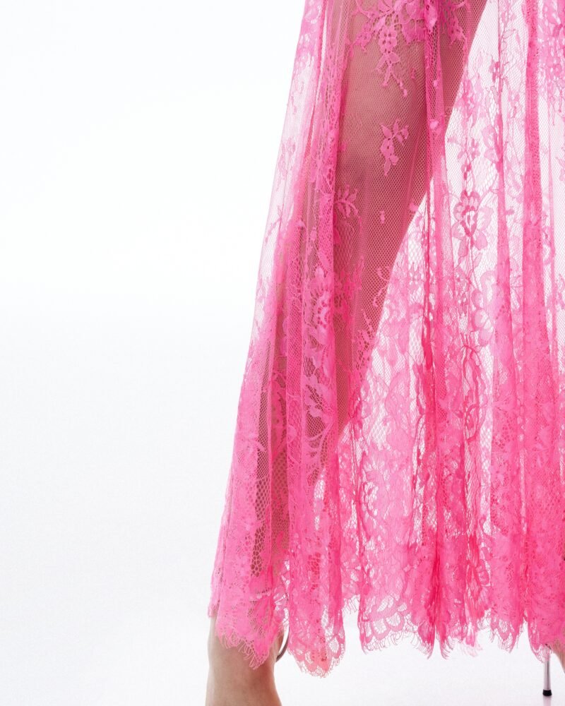 Evadne Floral Lace Dress - Pink - Image 7