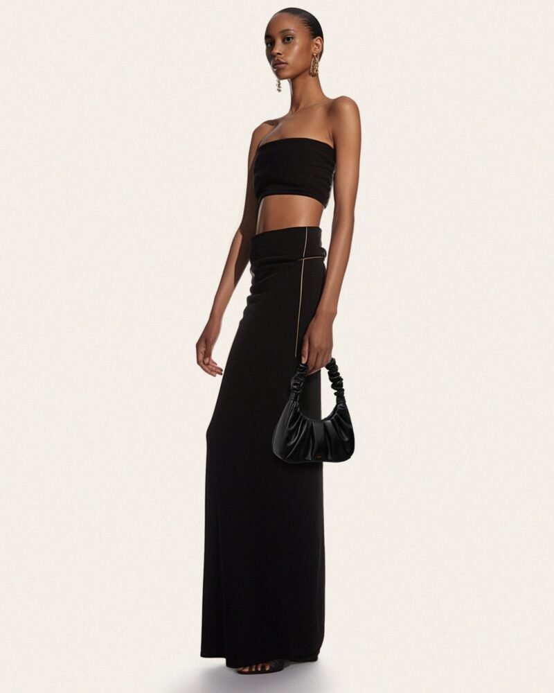 Gabbi Ruched Hobo Handbag - Black - Image 2