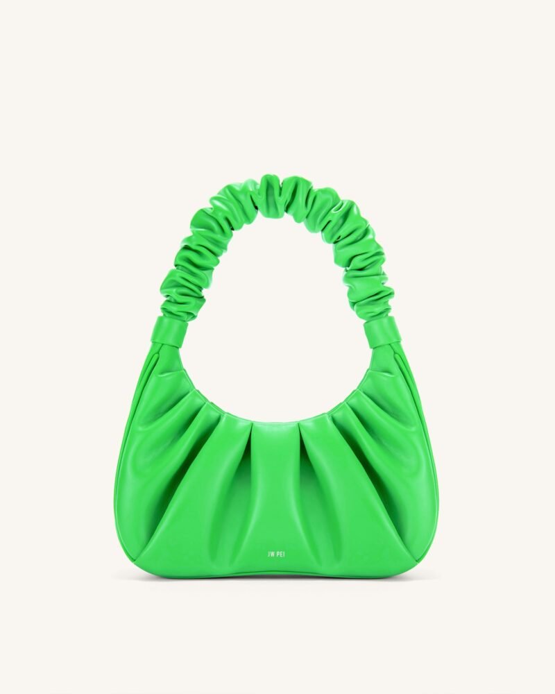 Gabbi Ruched Hobo Handbag - Neon Green - Image 1