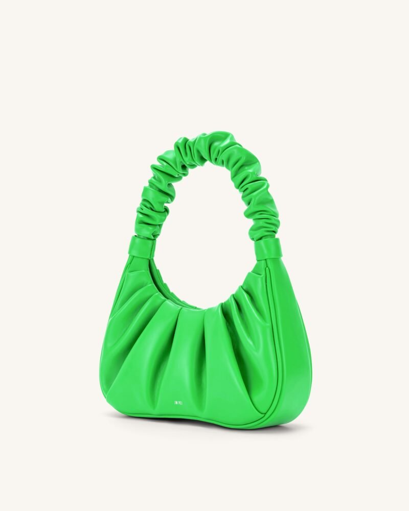 Gabbi Ruched Hobo Handbag - Neon Green - Image 2