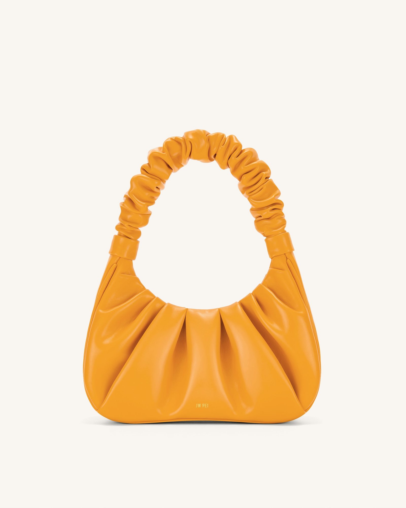 2T03-57Front Gabbi Ruched Hobo Handbag - Candied Orange - Image 1