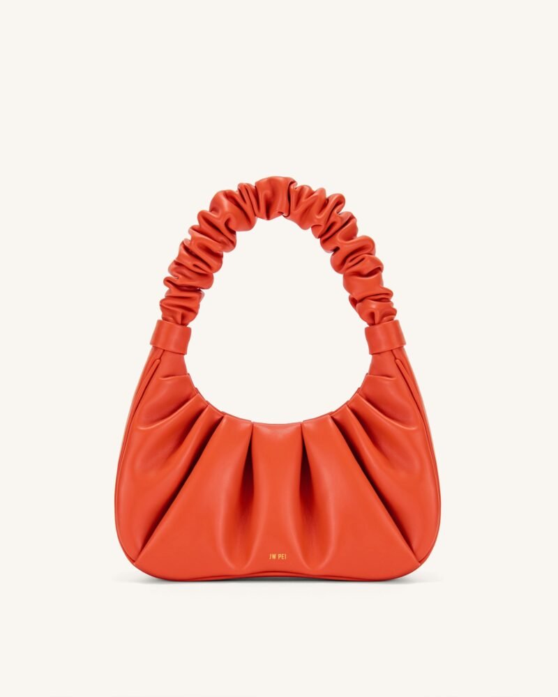 Gabbi Ruched Hobo Handbag - Scarlet - Image 1