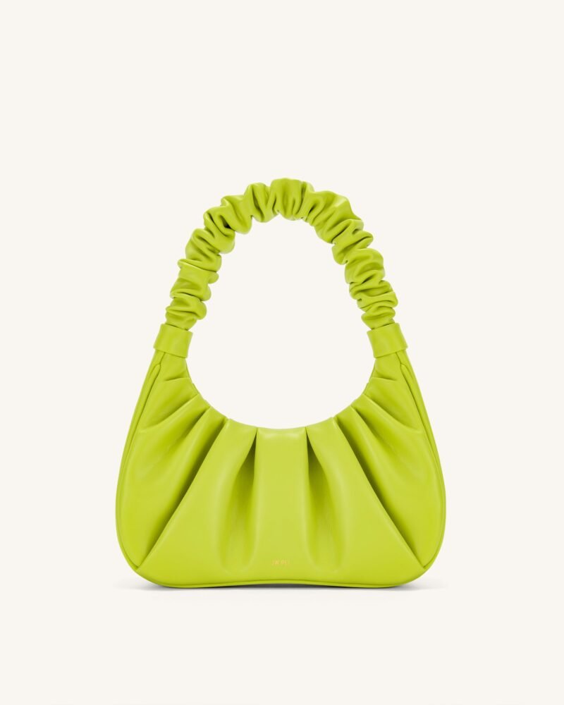 Gabbi Ruched Hobo Handbag - Cyber Lime - Image 1