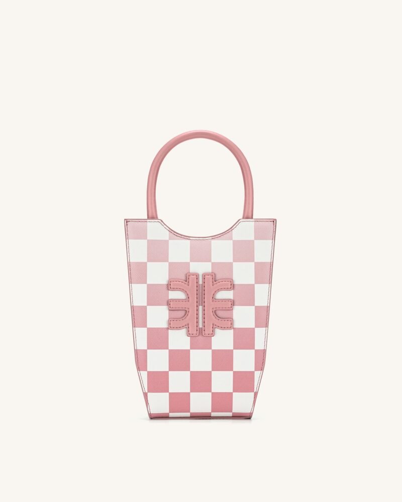 FEI Gradient Checkerboard Phone Bag -Coral Almond - Image 1