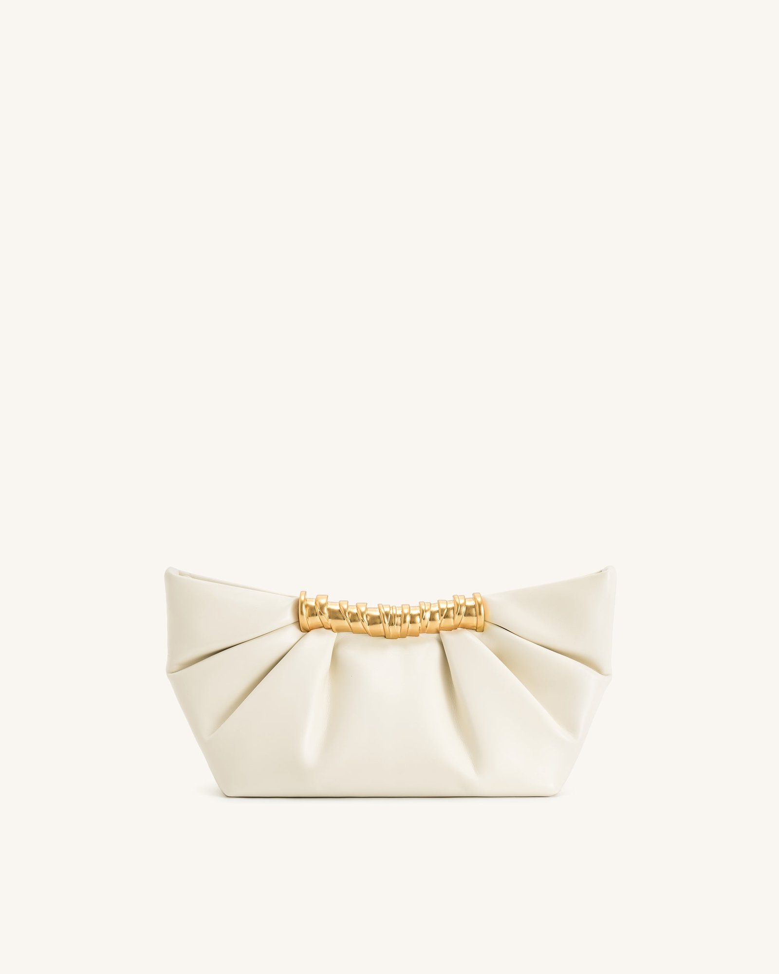 2T195-2-BACK Leia Pleated Clutch - White - Image 3