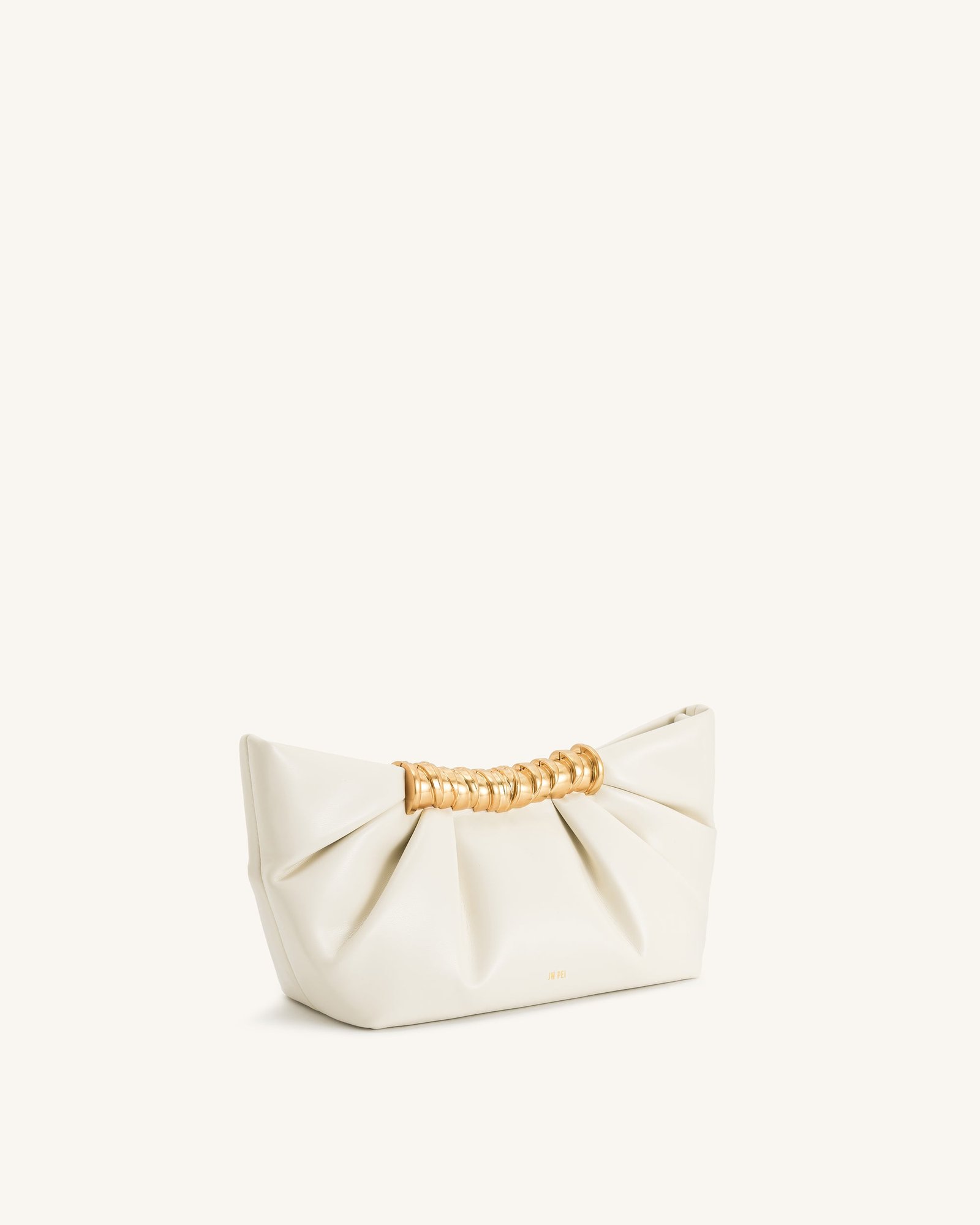 2T195-2-SIDE Leia Pleated Clutch - White - Image 2