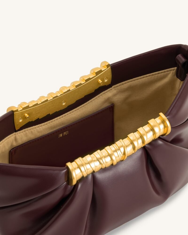 Leia Pleated Clutch - Deep Burgundy - Image 4