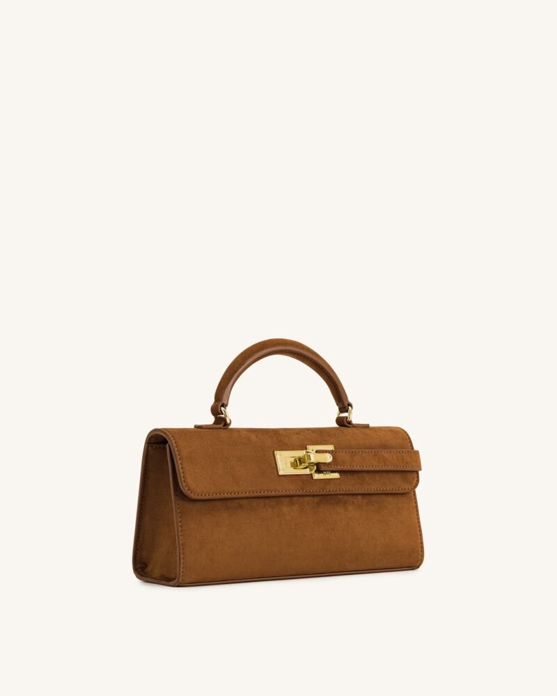 Keyla Faux Suede Top Handle Bag -  Brown - Image 2