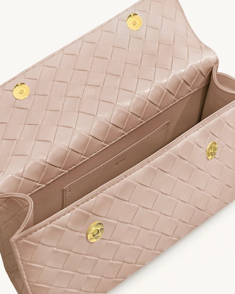 Keyla Weave Texture Top Handle Bag - Pink - Image 4
