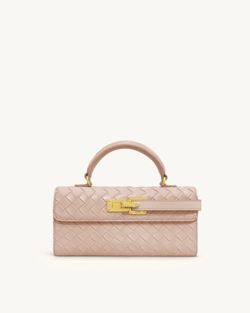 Keyla Weave Texture Top Handle Bag - Pink - Image 1