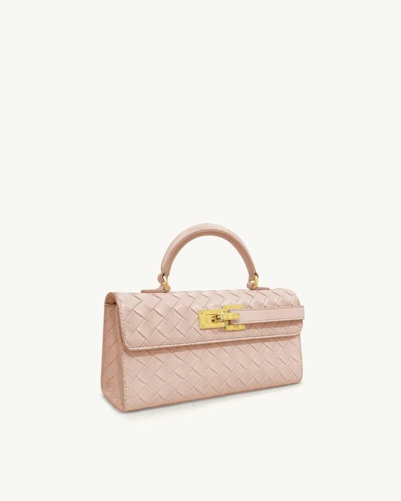 Keyla Weave Texture Top Handle Bag - Pink - Image 2