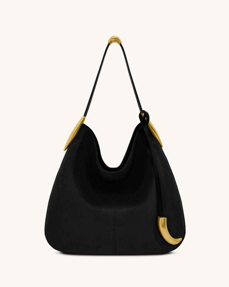 Nina Metal Charm Hobo Bag - Black - Image 1