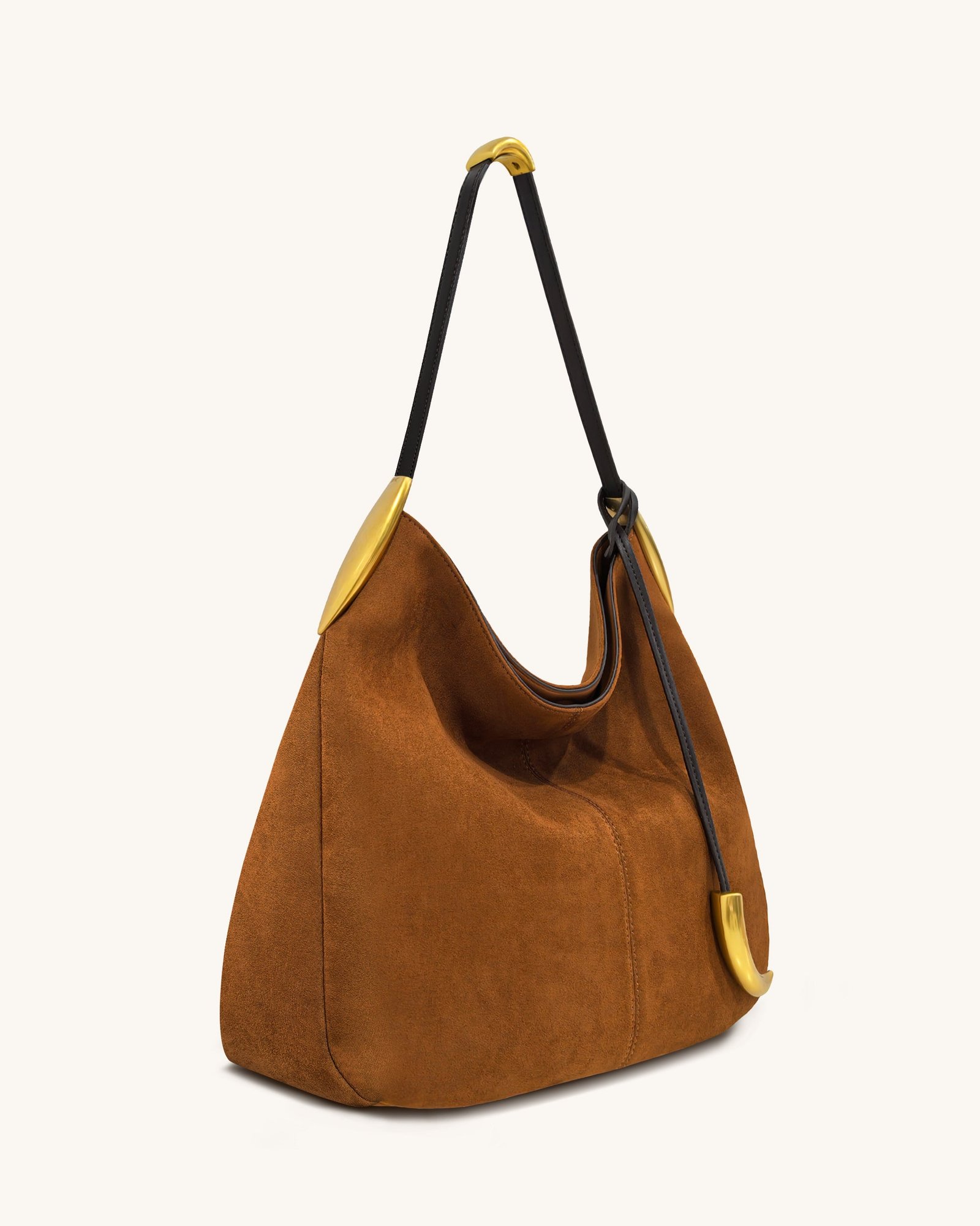 2T231-3_3 Nina Metal Charm Hobo Bag - Brown - Image 2