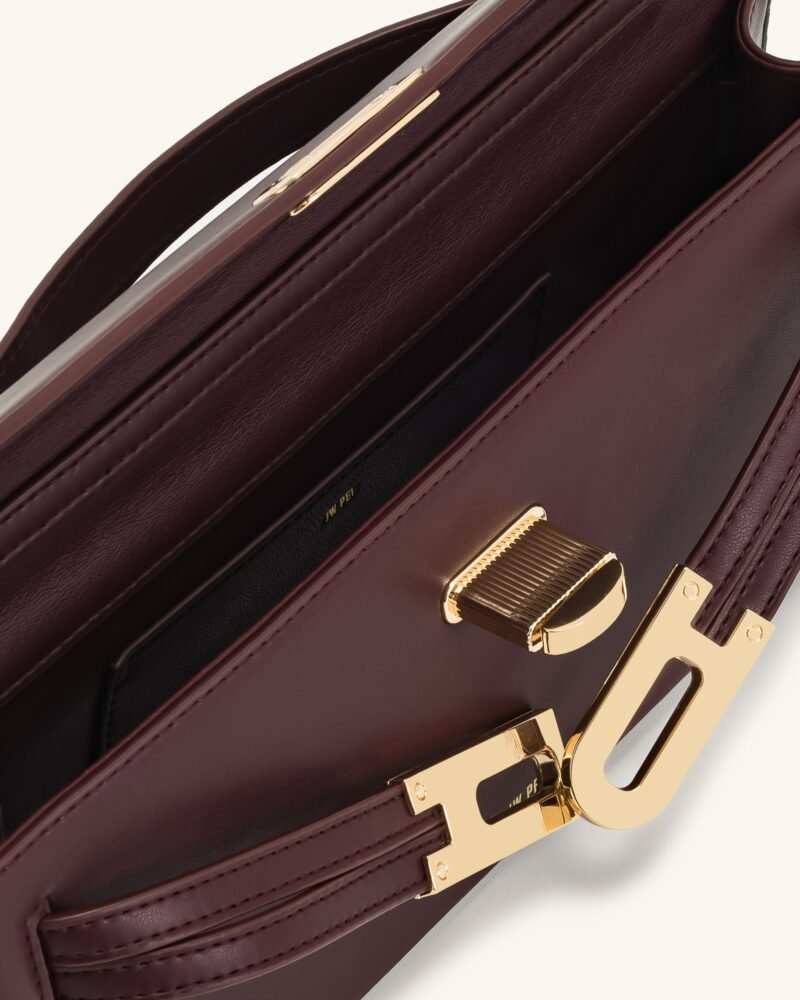 Bria Structured Top Handle Bag - Deep Burgundy - Image 4