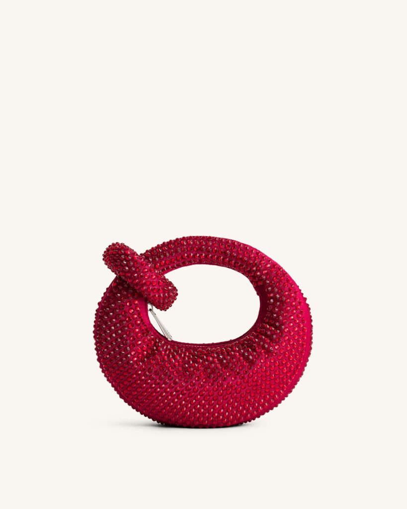 Abacus Artificial Crystal Mini Top Handle Bag - Red - Image 1