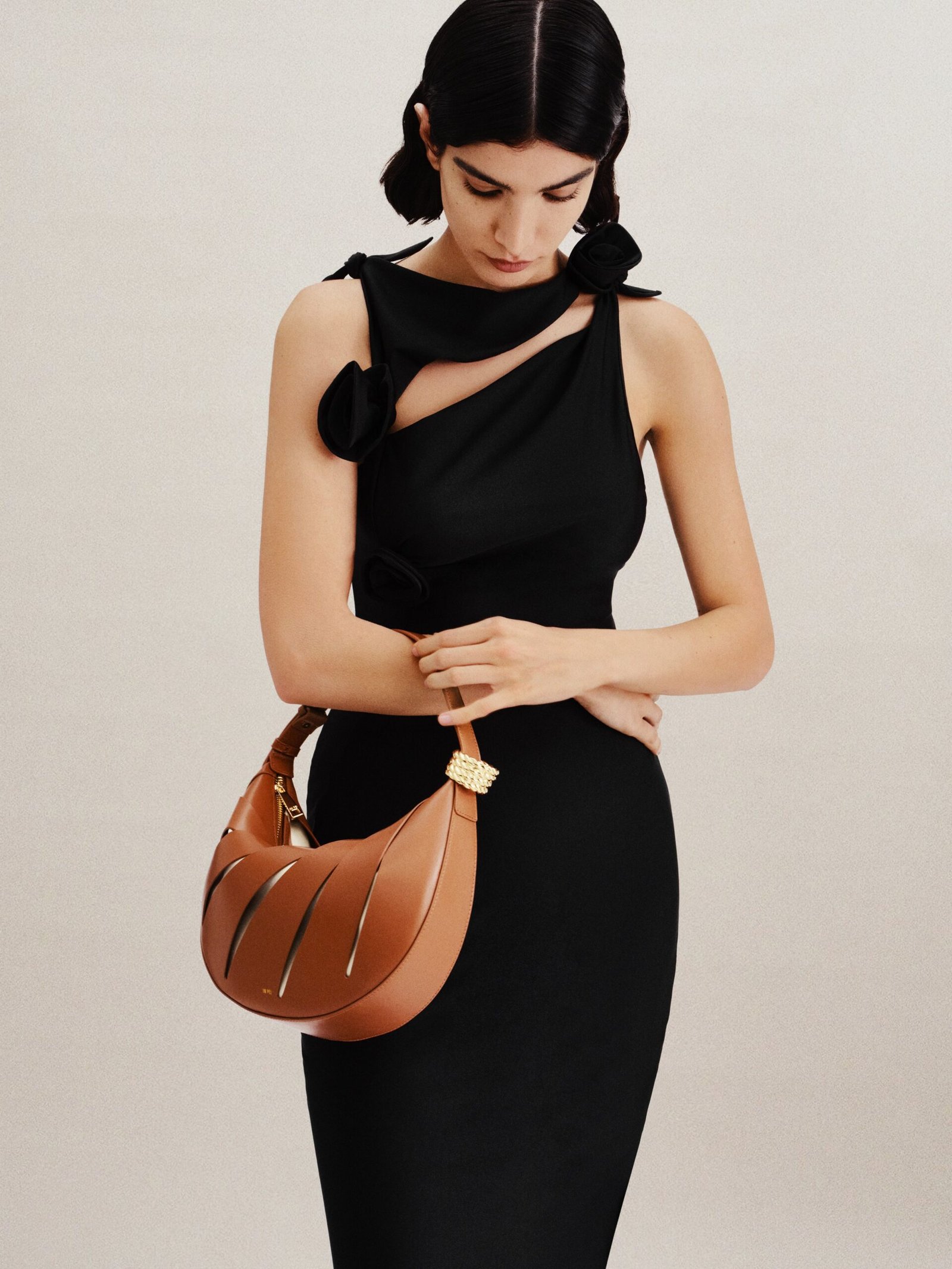 2T38-31_1 Jana Hollow Out Shoulder Bag - Brown - Image 2