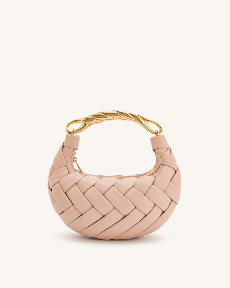 Orla Weave Handbag - Pink Beige - Image 3