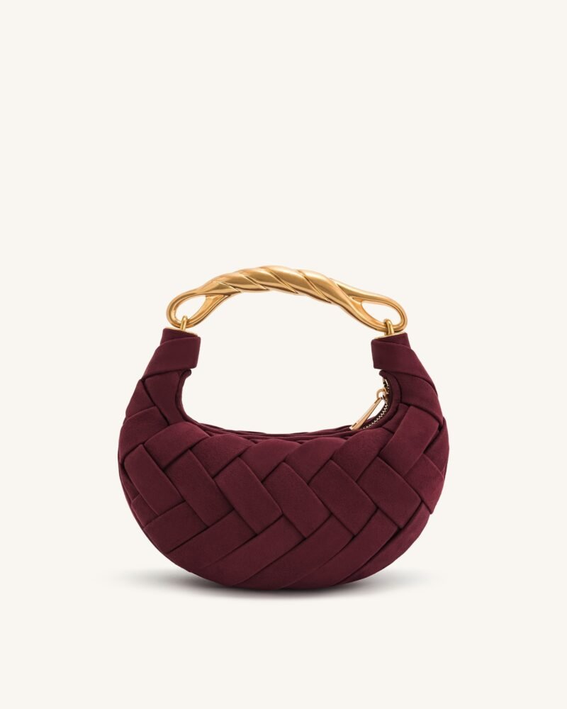 Orla Weave Handbag - Claret - Image 1