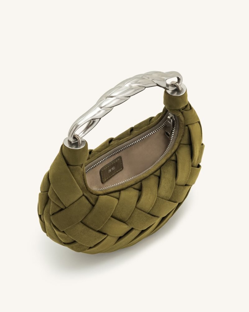 Orla Weave Handbag - Dark Olive - Image 4