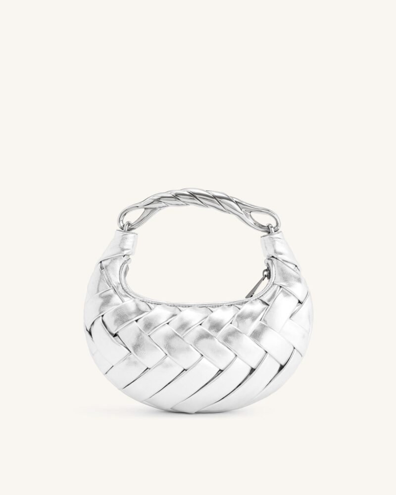 Orla Weave Handbag - Silver - Image 1