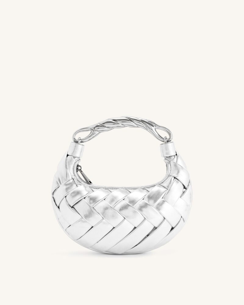 Orla Weave Handbag - Silver - Image 3
