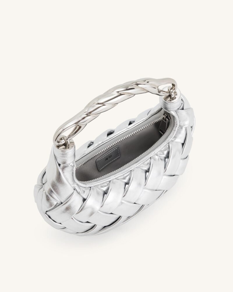 Orla Weave Handbag - Silver - Image 4