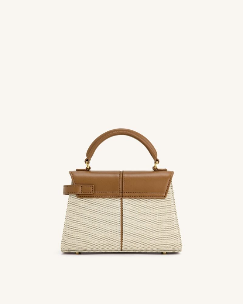 Elise Top Handle Bag - Brown Canvas - Image 4