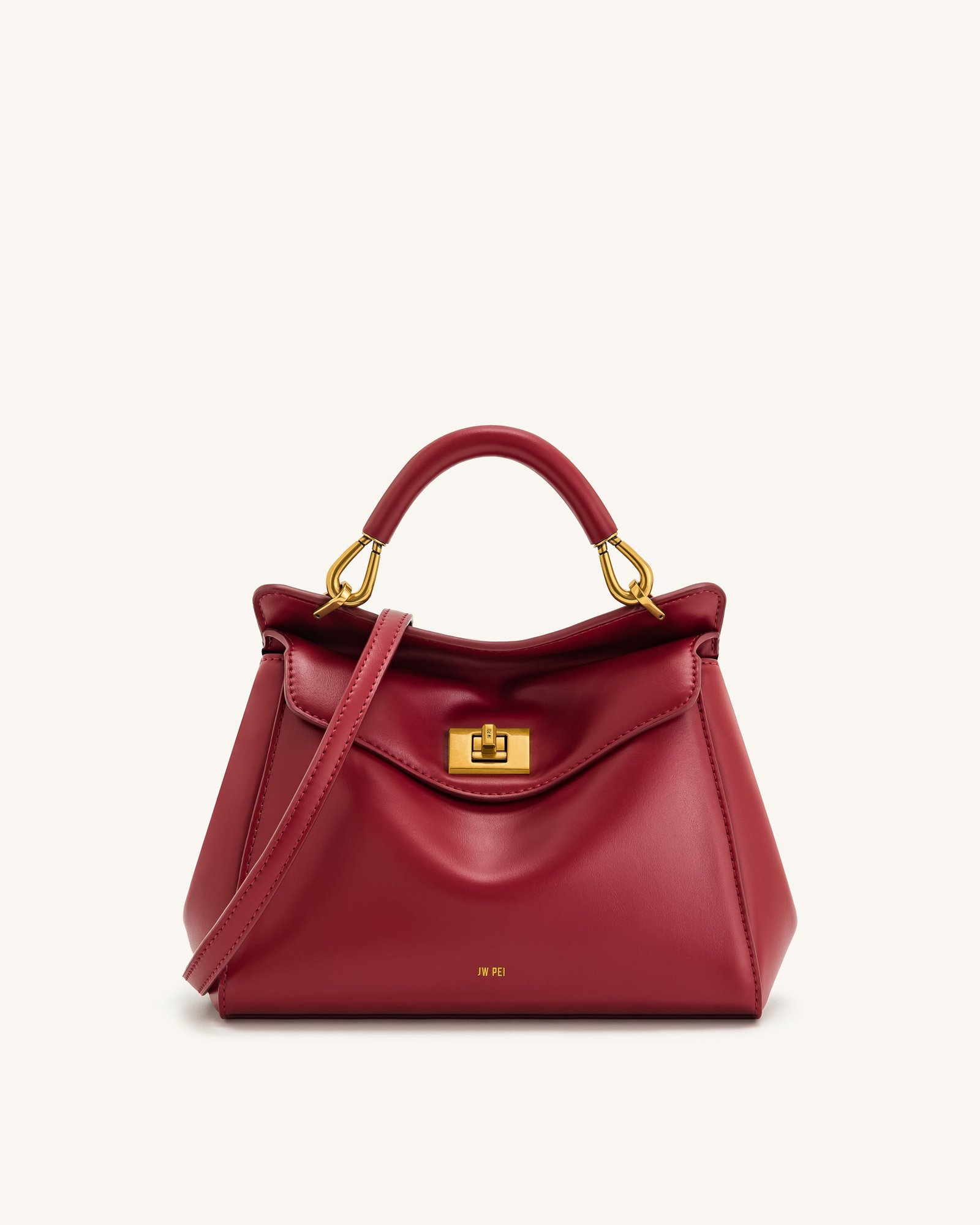 2T68-4-FRONT Lucia Classic Top Handbag - Claret - Image 1