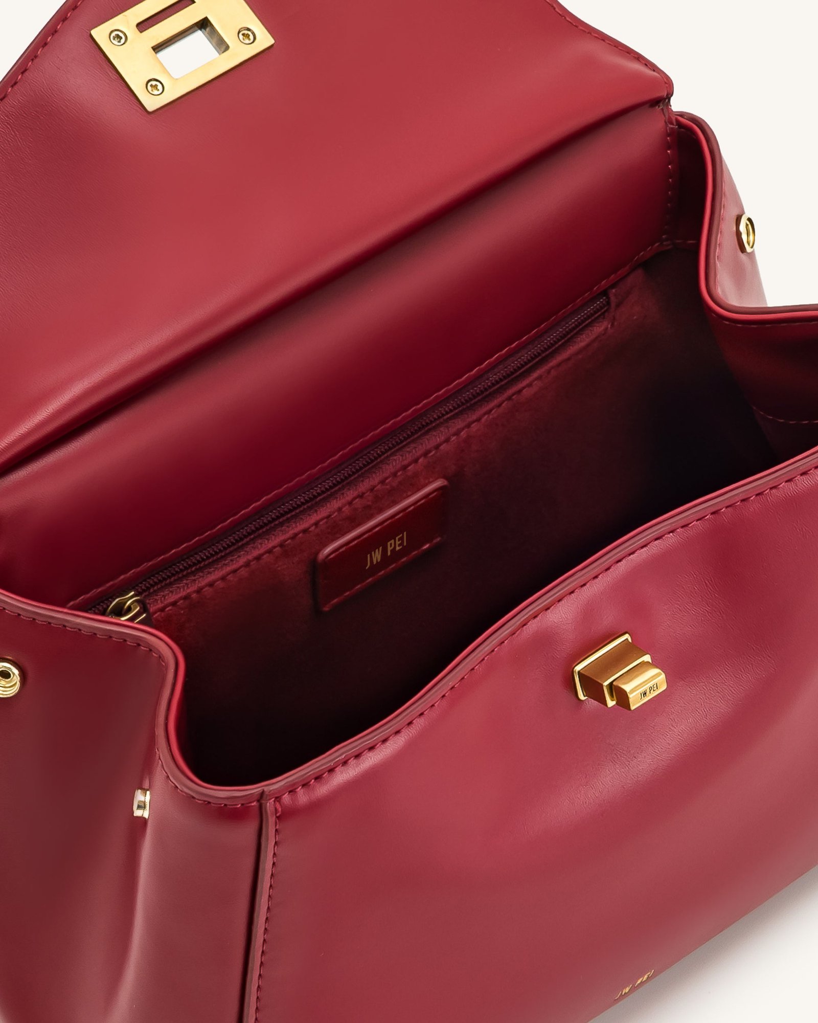 2T68-4-INSIDE_22ac7668-26c1-4d57-9e78-eb7a9c99d7d4 Lucia Classic Top Handbag - Claret - Image 5