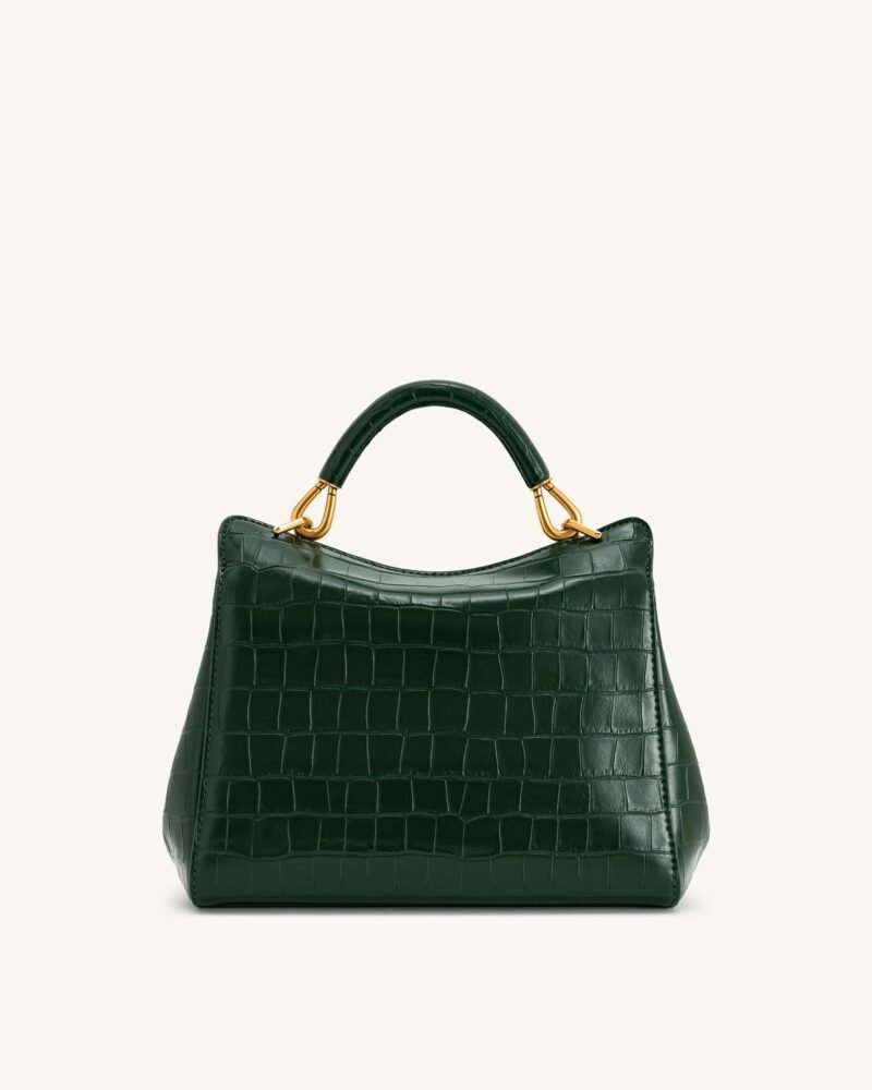 Lucia Classic Top Handbag - Green Croc - Image 3