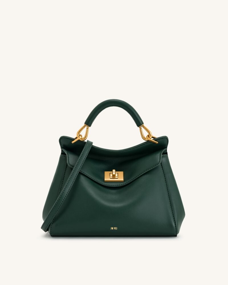 Lucia Classic Top Handbag - Dark Green - Image 1