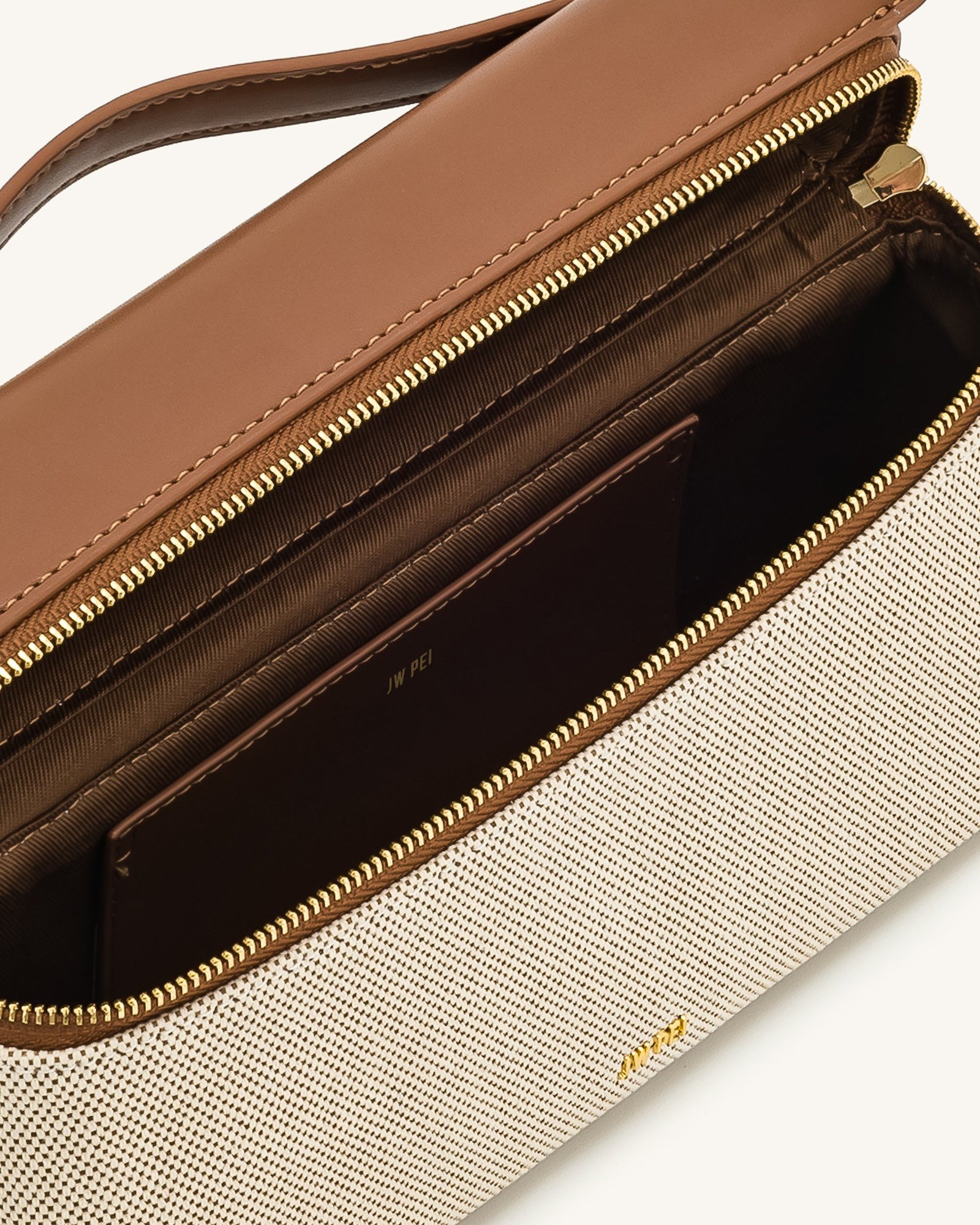 2T78-31-INSIDE Thea Top Handle Bag - Brown Canvas - Image 4