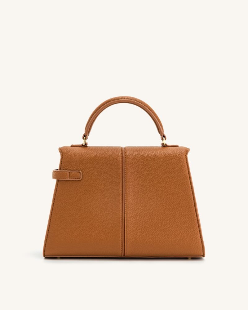 Elise Large Top Handle Bag - Brown - Image 4