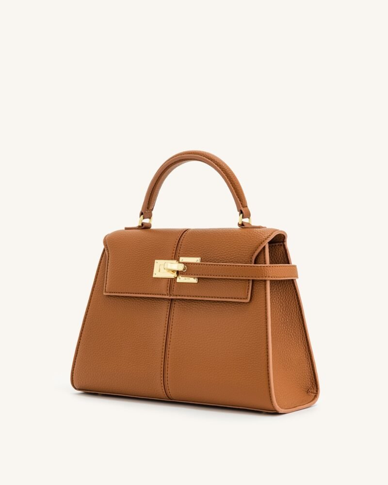 Elise Large Top Handle Bag - Brown - Image 3