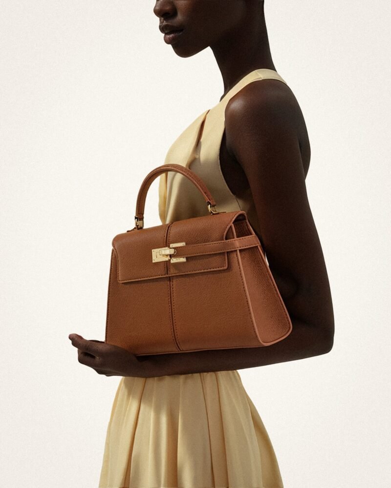 Elise Large Top Handle Bag - Brown - Image 2