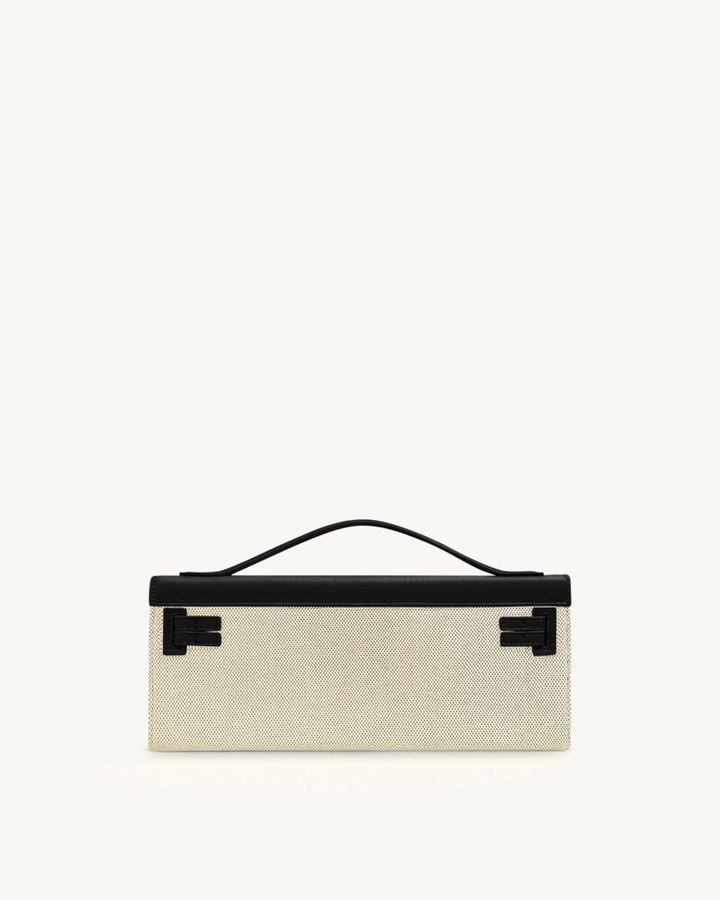 Bria Structured Top Handle Bag - Black Canvas - Image 3