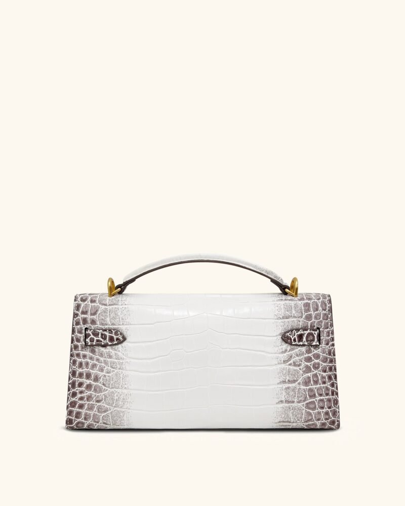 Noor Top Handle Bag - White Croc - Image 3