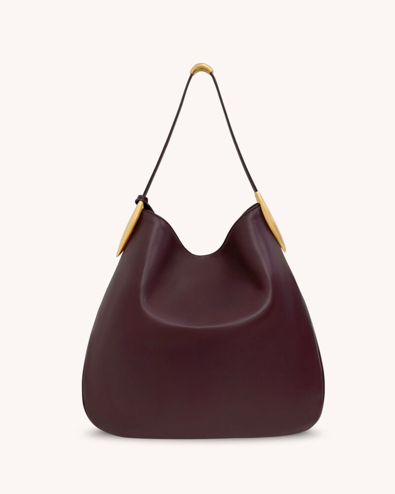 Nina Metal Charm Hobo Bag - Burgundy - Image 3