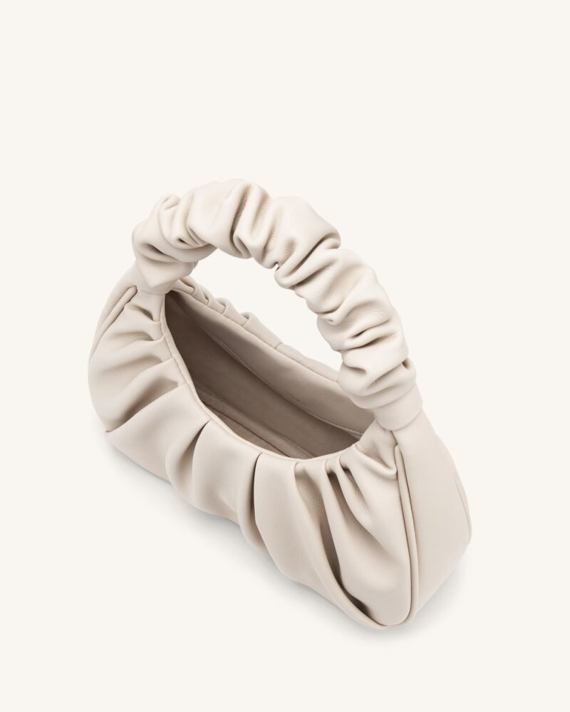 Gabbi Ruched Hobo Handbag - Ivory - Image 4