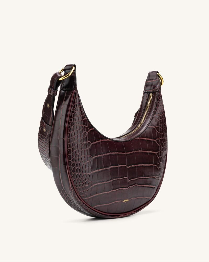 Carly Saddle Bag - Brown Croc - Image 3