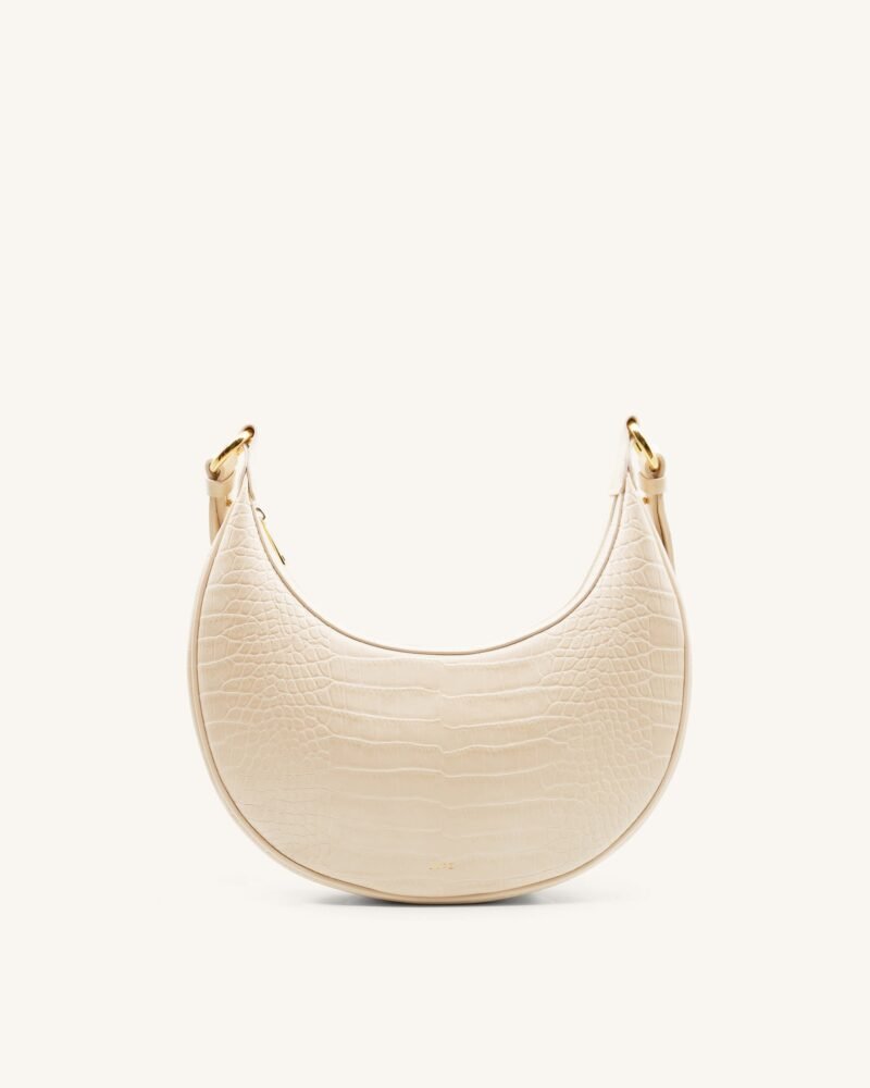 Carly Saddle Bag - Ivory Croc - Image 3