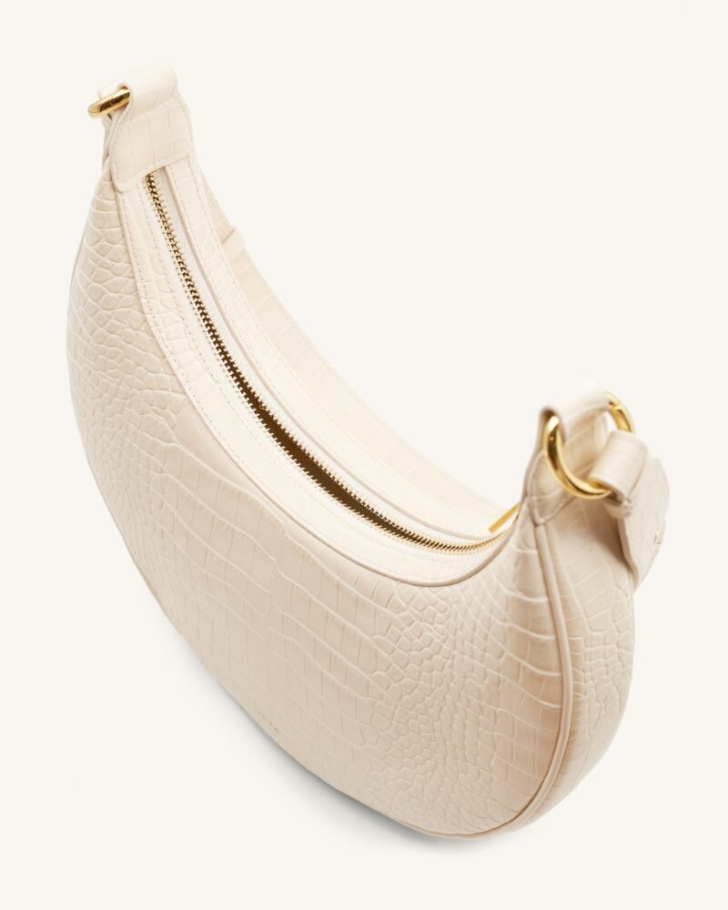 Carly Saddle Bag - Ivory Croc - Image 4
