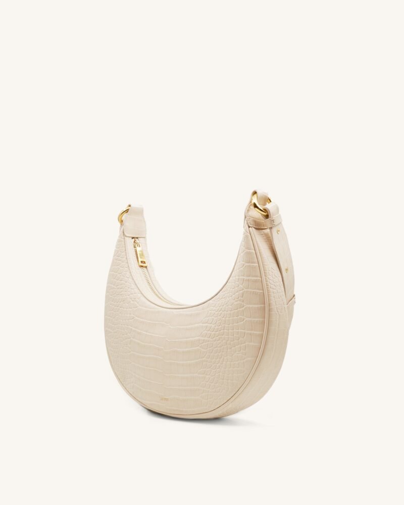 Carly Saddle Bag - Ivory Croc - Image 2